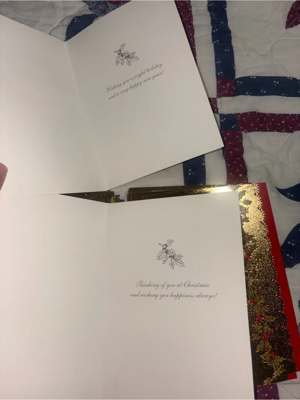 Holiday Home Metallic Gold Christmas Cards Pack of 28